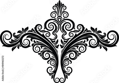 Decorative ornamental flourish vintage swirl vector