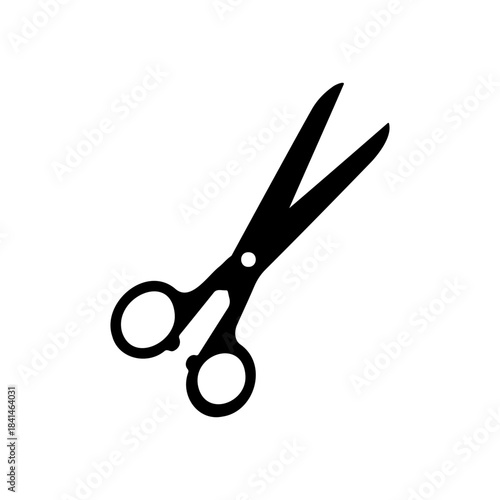 Scissors silhouette vector flat design on white background.