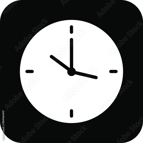Round Clock Icon Minimal Vector