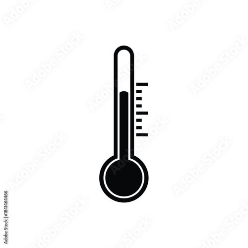 Thermometer icon in black color