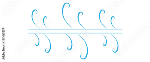 Canvas Print Abstract decorative divider line symmetric ornamental border vector