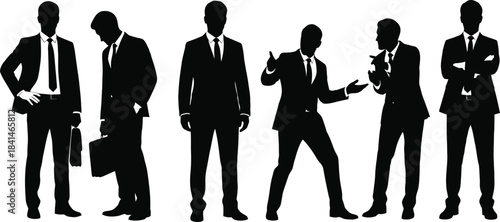 Businessmen silhouette set vector illustration