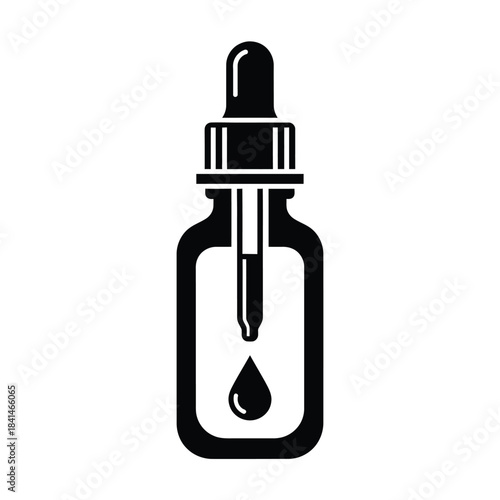Black icon of a dropper bottle