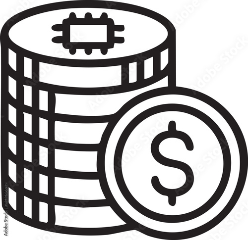 Digital currency stack icon