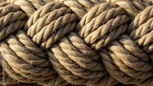 Strong natural fiber rope coiled showing detailed woven texture.