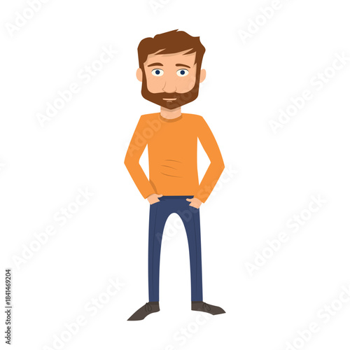 Confident man standing with hands on his hips