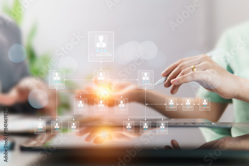 The organizational chart shows the hierarchy of roles within a board of directors, from civil servants and employees to the company president , as they discuss and organize management positions.