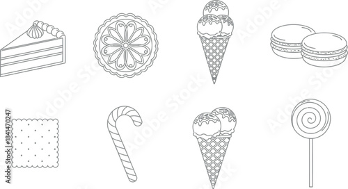 Assorted sweet treats and desserts illustration