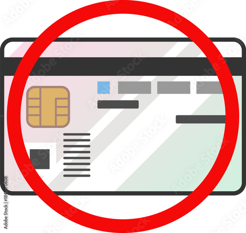 有効を示す丸印付きのマイナンバーカード裏面イラスト　日本の身分証・マイナ保険証のベクターアイコン