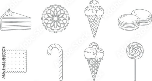 Delicious desserts and sweets collection