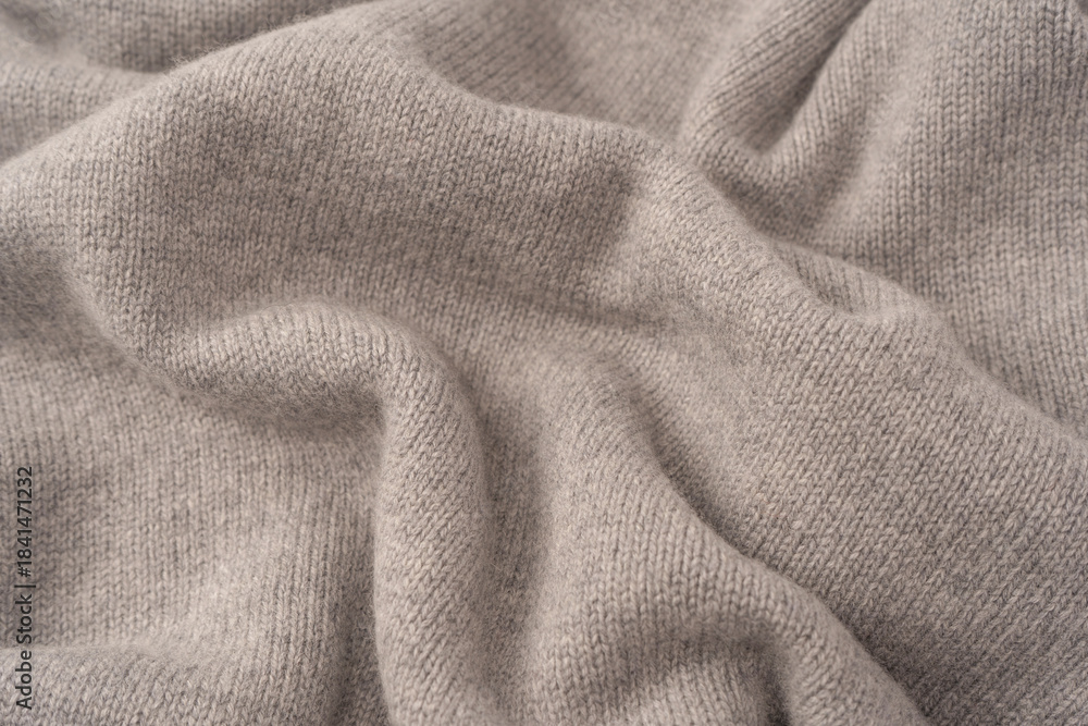 Fototapeta premium Soft grey merino wool sweater texture as a background.