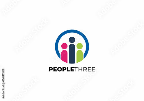 three people icon side by side illustration vector logo template