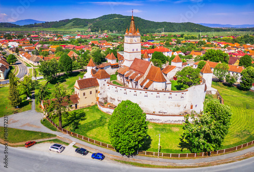 Harman, Romania. Honigberg medieval saxon church in Brasov, Transylvania