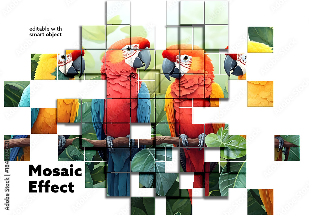 Powerpoint Mosaic Effect Mosaic Photo Effect Stock Template | Adobe Stock