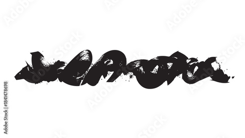 Abstract black ink brush stroke vector graphic element
