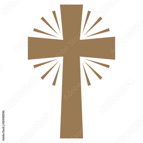 Golden christian catholic holy cross icon. Easter Cross