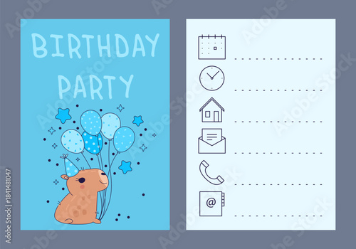 Birthday Invitation Template. Birthday party invitation card