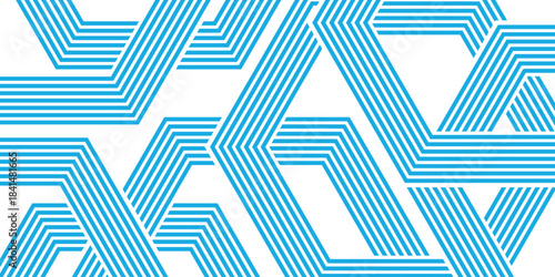 Abstract background with overlapping blue hexagonal lines pattern. Simple and modern stacked lines background concept. Vector illustration eps 2