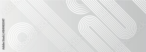 Abstract gray and white gradient background with a glowing curved geometric line design. Modern shiny lines concept. EPS. 5