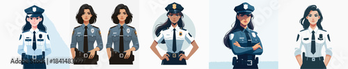 Beautiful, Elegant, and Confident Policewomen Vector Illustration