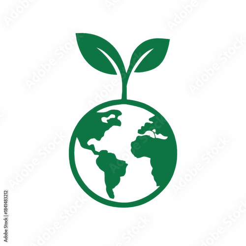 Green Earth Sprout Growing Symbolizing Environmental Growth and Sustainability.