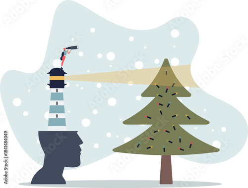 Vision, business discovery or searching for success, challenge to see future guidance, looking for career path or strategy concept.life and employment of people.