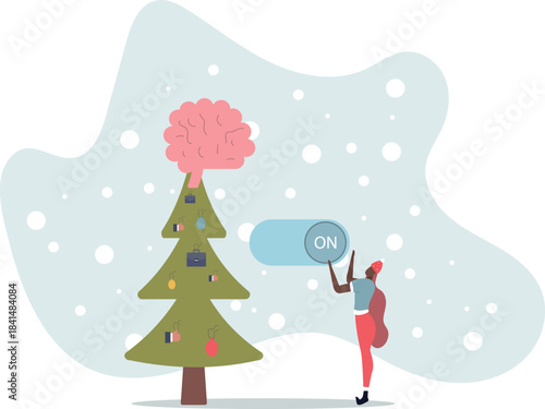 Turn on brain to think, creativity, thought or concentration, smart thinking or emotional intelligence, mindset,life and employment of people.