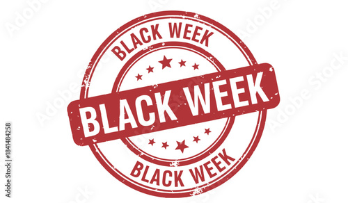 Black week sale stamp isolated on white background