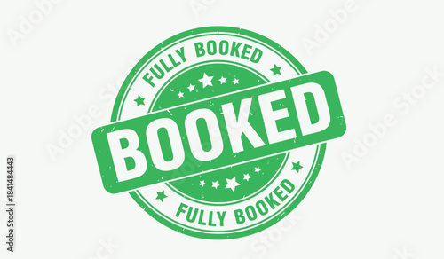 Fully booked stamp illustration green background isolated vector