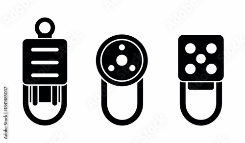  Modern pill capsules illustration of three different types 