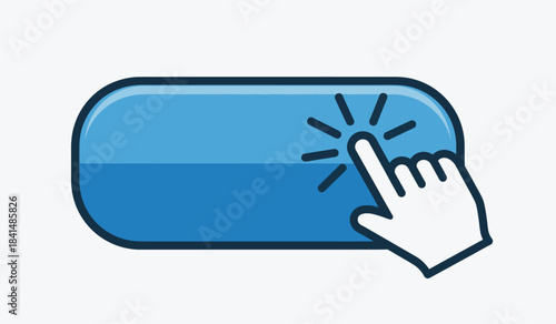 Hand pressing button illustration digital interaction concept