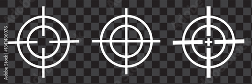 Gun target icon collection. Vector illustration. Focus icon symbols. app and web UI solid and line icon