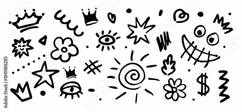 Set of punk inspired graffiti...