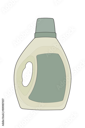 Detergent bottle vector for cleaning products, packaging design, household supplies, and liquid soap concepts.