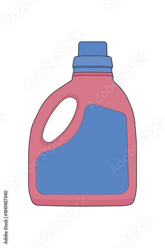 Detergent bottle vector for cleaning products, packaging design, household supplies, and liquid soap concepts.