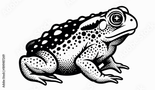 Vintage engraving illustration of a spotted desert toad