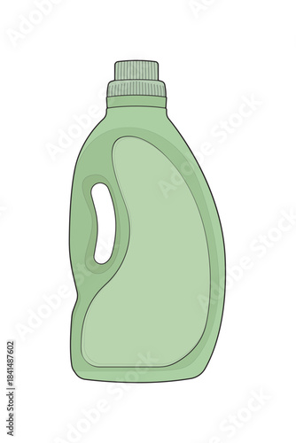 Detergent bottle vector for cleaning products, packaging design, household supplies, and liquid soap concepts.