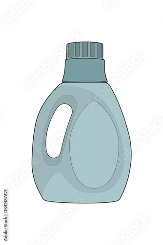 Detergent bottle vector for cleaning products, packaging design, household supplies, and liquid soap concepts.