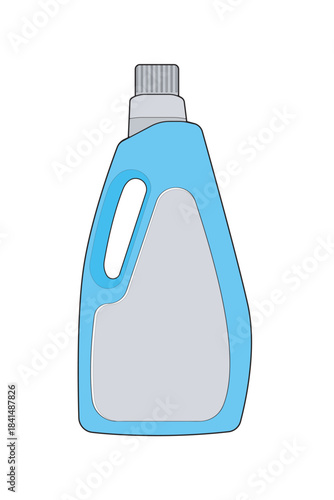 Detergent bottle vector for cleaning products, packaging design, household supplies, and liquid soap concepts.