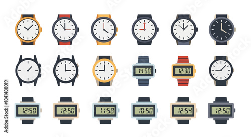 Collection of Various Wristwatches - Analog and Digital Timepieces.