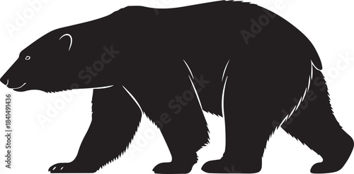 Black bear silhouette standing on all fours facing left side animal wildlife