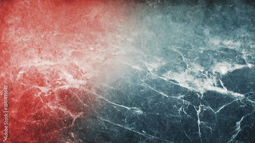 Abstract Red and Blue Marbled Texture with Cracks and Gradient Effect