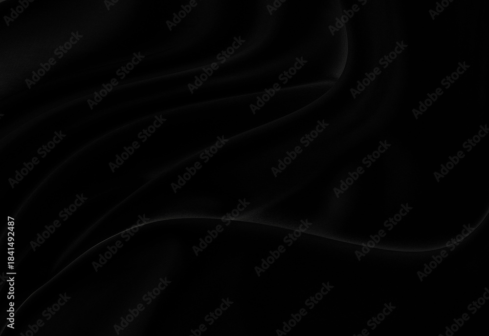 Obraz premium Black gray satin dark fabric texture luxurious shiny that is abstract silk cloth background with patterns soft waves blur beautiful.