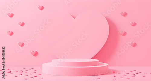 love, heart, podium, stage, platform, romance, romantic, valentine, wedding, anniversary, celebration, display, showcase, pedestal, stand, product, mockup, background, backdrop, scene, presentation, m