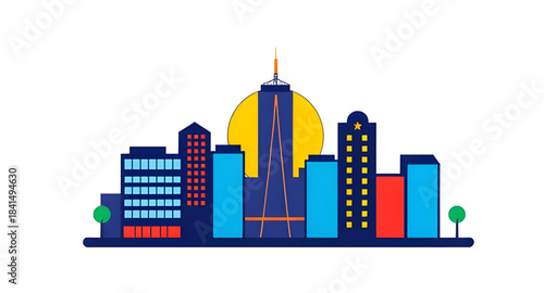 city, skyline, urban, metropolis, downtown, buildings, skyscrapers, architecture, cityscape, horizon, silhouette, outline, lineart, icon, vector, illustration, graphic, symbol, design, minimal, flat, 