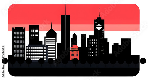 city, skyline, urban, metropolis, downtown, buildings, skyscrapers, architecture, cityscape, horizon, silhouette, outline, lineart, icon, vector, illustration, graphic, symbol, design, minimal, flat, 