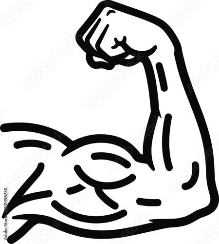 Strong Arm Muscle Fitness Symbol Vector