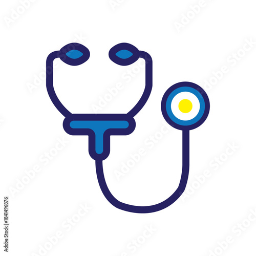 Flat Stethoscope Icon for Medical Use