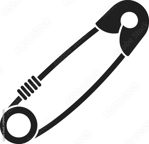 Safety pin minimal line icon illustration