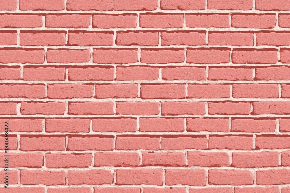 Fototapeta premium Pink brick wall background close up pattern
